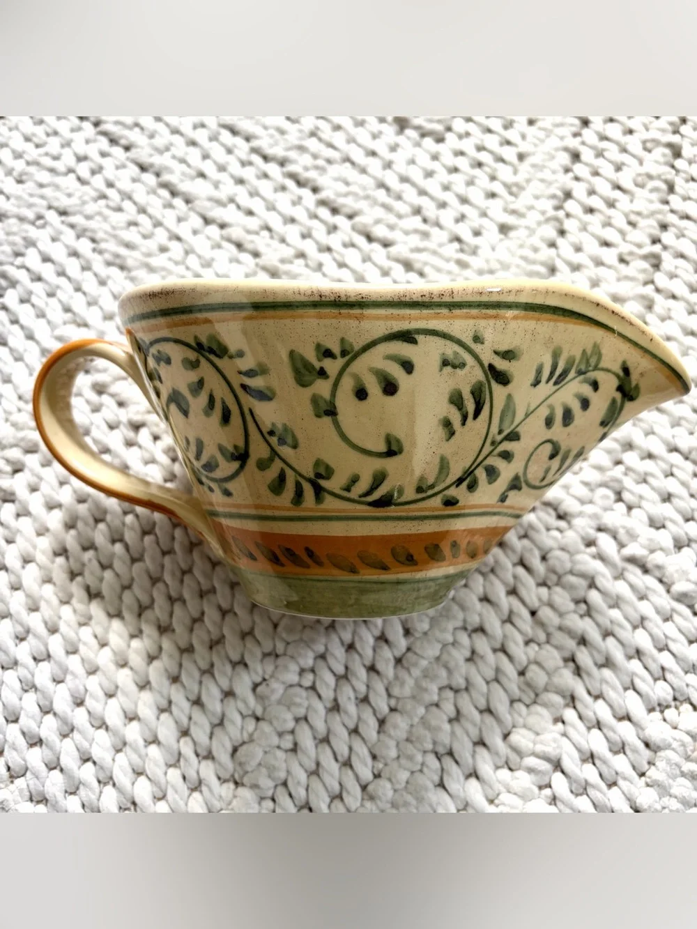 CRATE & BARREL Emilia Large Gravy Boat Sauce Server Made in Italy NEW w/ Tag